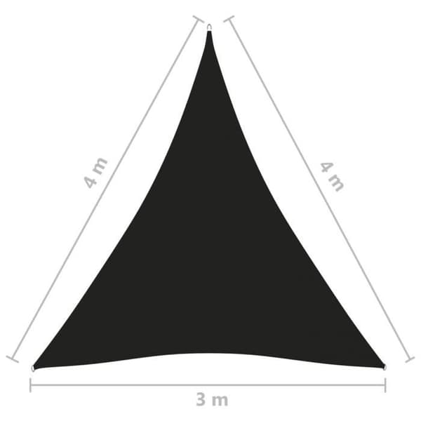 vidaXL Parasol Sail Triangular Oxford Tyg 3x4x4 m Svart