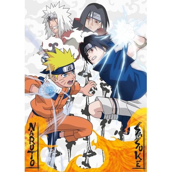 1000 bitars pussel - Nathan - Naruto vs Sasuke - Vit - Vuxen - 70 x 50 cm