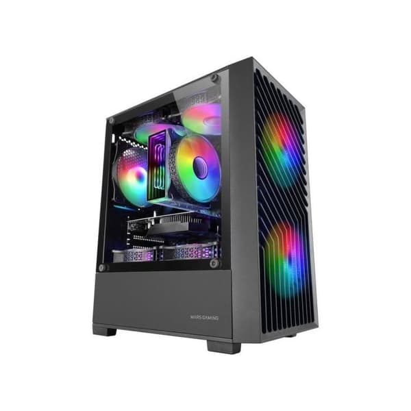 Gaming Chassi - Mars Gaming - MC-VORTEX - MicroATX - Härdat Glas - 3 FRGB 120mm Fläktar