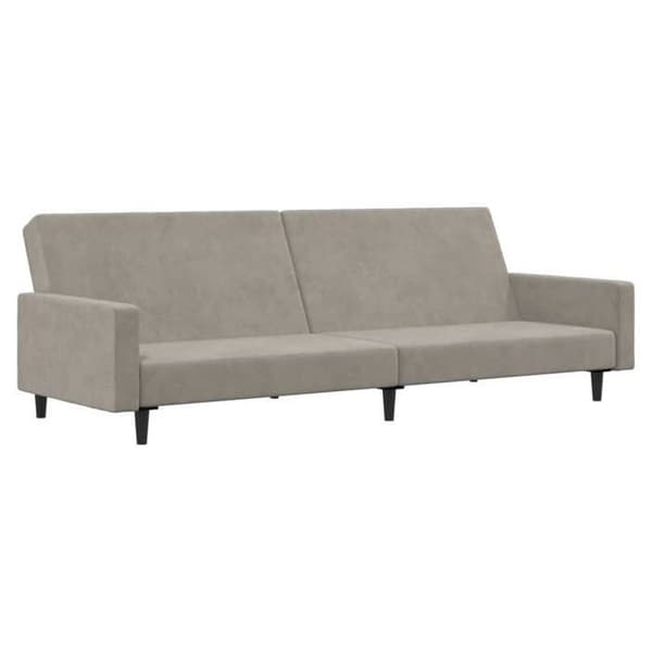 vidaXL 2-sits bäddsoffa ljusgrå sammet 375737