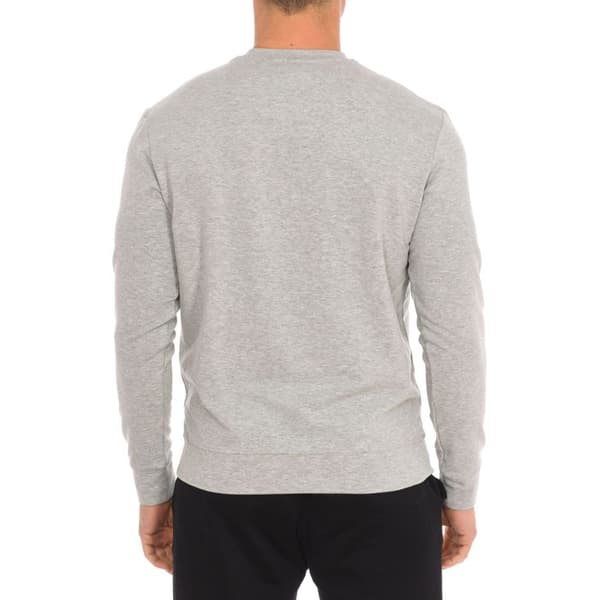 Sweatshirt med rund hals och långärmad 9024170 herr-Grå