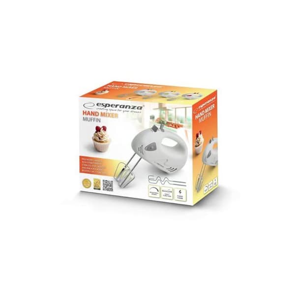 Handmixare - Esperanza - EKM007WE - 150 W - Grå, Vit