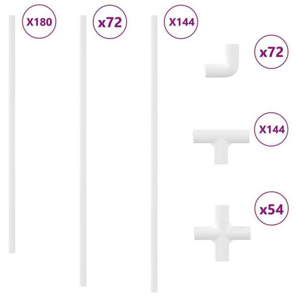 Rör PVC - VIDAXL - Pack 29 - Vit - PP/PE - 500 mm