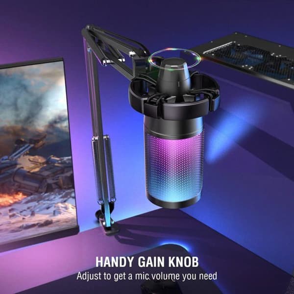 Kondensatormikrofon - FIFINE - USB Mikrofon Gaming kit - USB - RGB - Stötdämpande