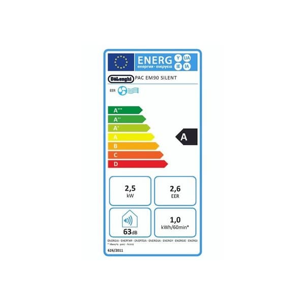 DELONGHI - PACEM90SILENT - LUFTKONDITIONERING - MOBIL - MONOBLOC - 9800BTU - VIT