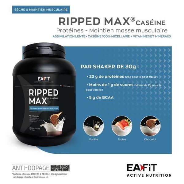 Eafit Ripped Max Kasein Vaniljsmak 750g