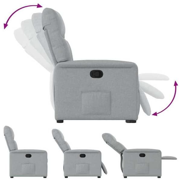 vidaXL Recliner Grå Tyg 4015542