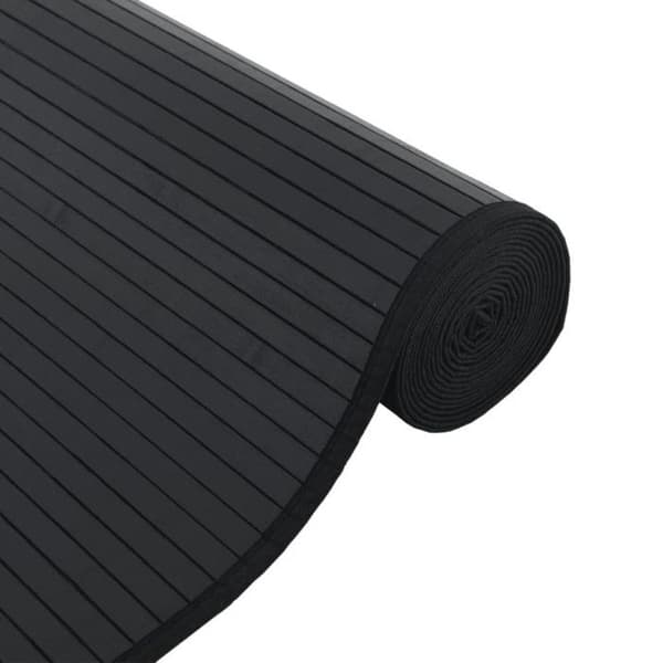 Svart rektangulär matta 60x200 cm bambu