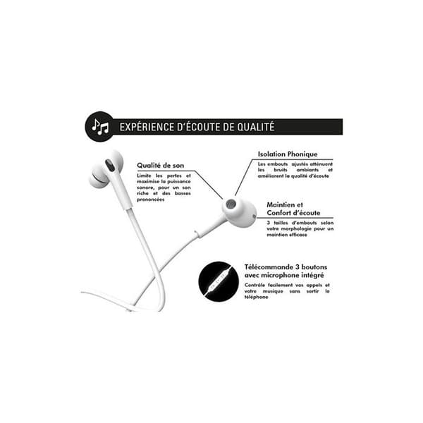 Trådade in-ear hörlurar Force Play KP Intra USB-C Vit