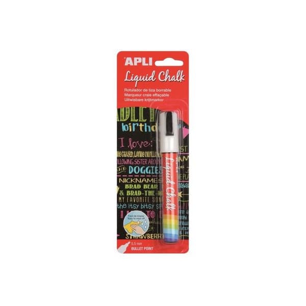 Raderbar flytande kritmarkör Diam 5,5 mm Vit