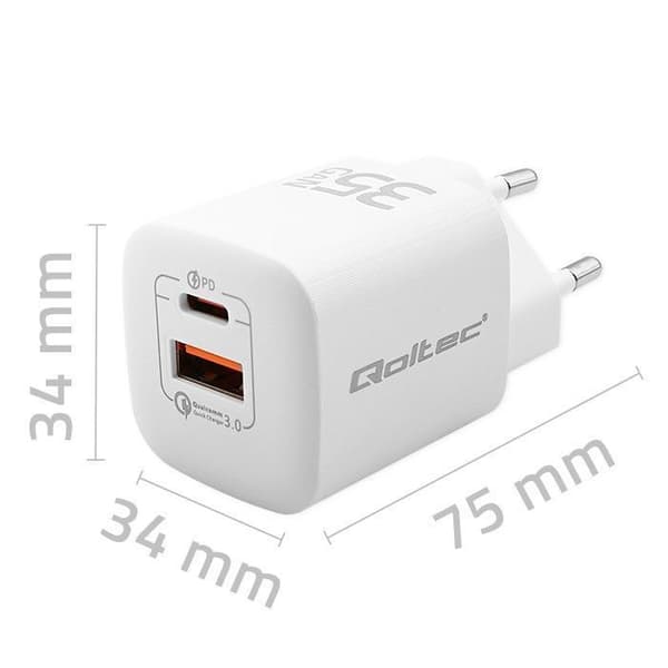 Laddare - Qoltec - 50763 - 35W - Ultra Charge - Typ C