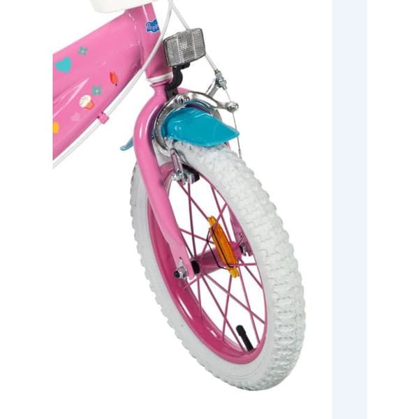Peppa Pig 14-tums cykel - Disney - Tjej - Stabilisator - 2 bromsar - Rosa