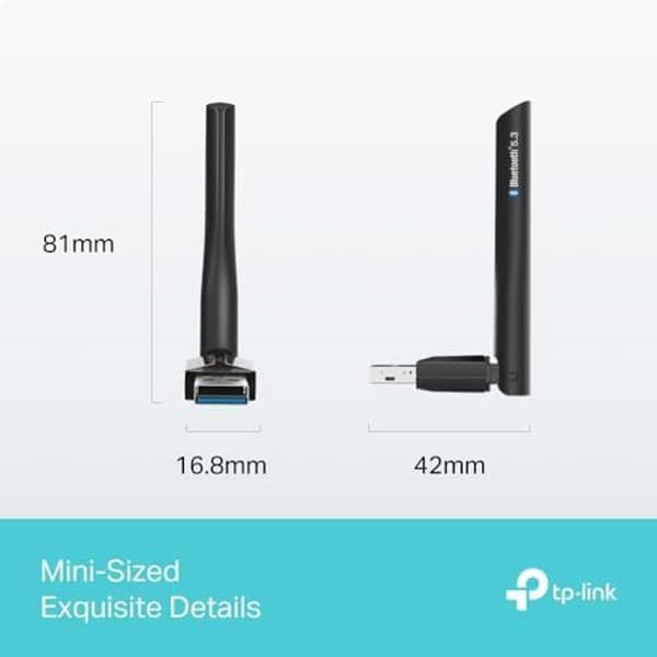 USB Bluetooth-adapter - TP-Link - UB500 Plus - Bluetooth 5.3 - Justerbar extern antenn - Plug and Play