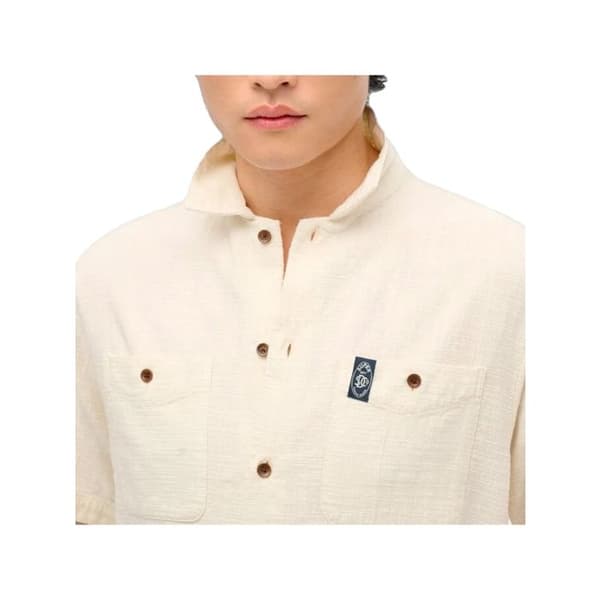 Chemise Superdry Herr Merchant Beige Bomull