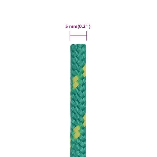 152703 vidaXL Båtrep Grön 5 mm 25 m Polypropen