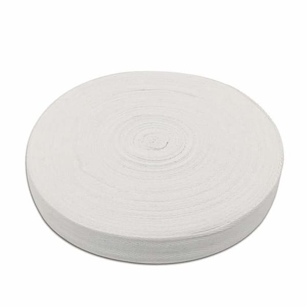 Vit bomullsband BornFeel 25 mm x 45 m - Spole 100% bomull BF-CT-0804