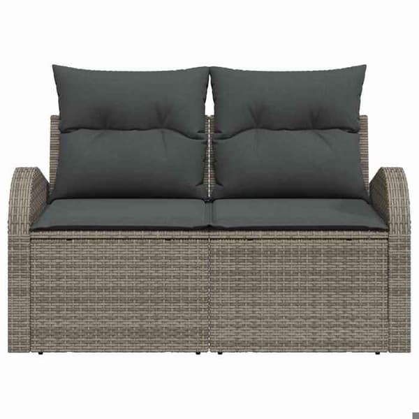 vidaXL Trädgårdssoffa med kudde Grå 124 x 62 x 69cm polyrotin 42006744