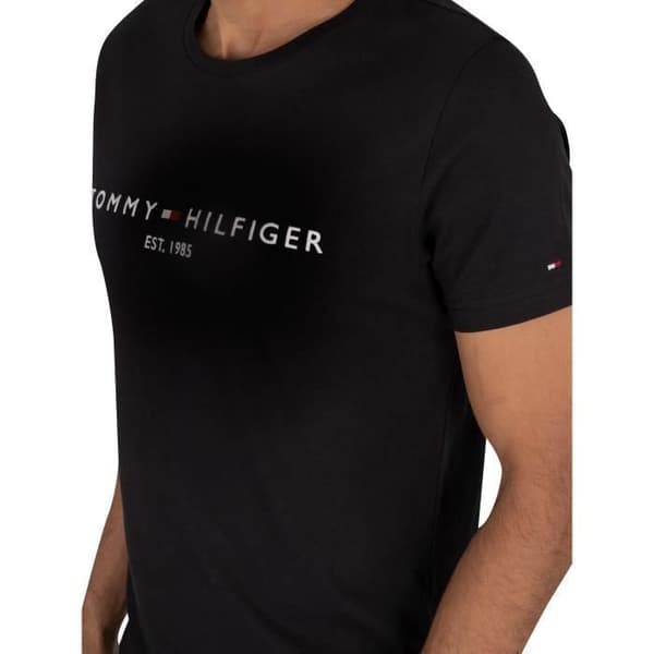 Tommy Hilfiger Herr Core Logo T-shirt, svart