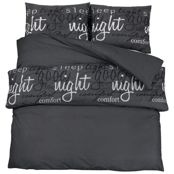 vidaXL Påslakanset Svart 260x220 cm Bomull 136536
