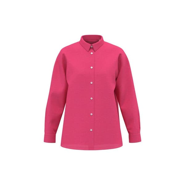 Oversized långärmad linneblus för kvinnor Spasso - hallonsorbet