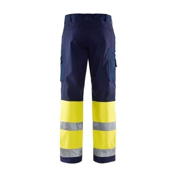 Blaklader Stretch klass 1 arbetsbyxor med hög synlighet - Marin / Gul
