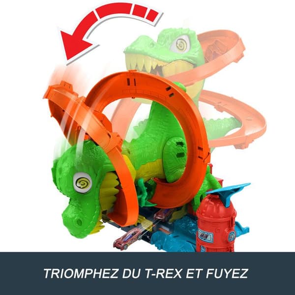 Hot Wheels-T-Rex Eldslagsmål-Dinosaurie Set Med Lastbil - 4 år+- JBM73
