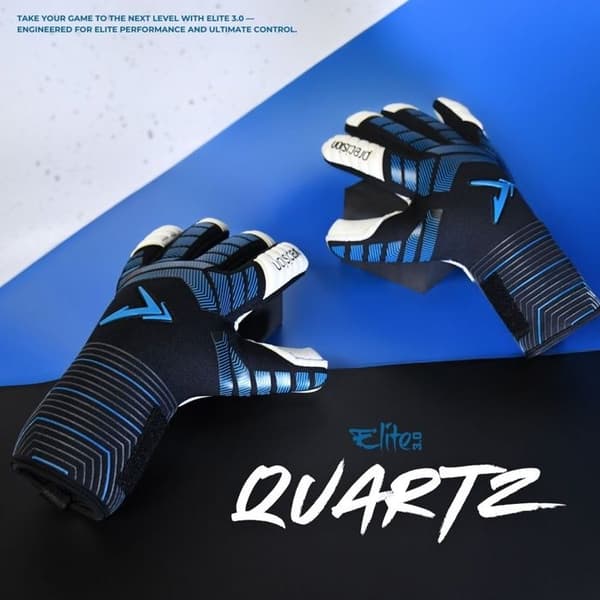Målvaktshandskar Precision Elite 3.0 Quartz - svart/vit/blå
