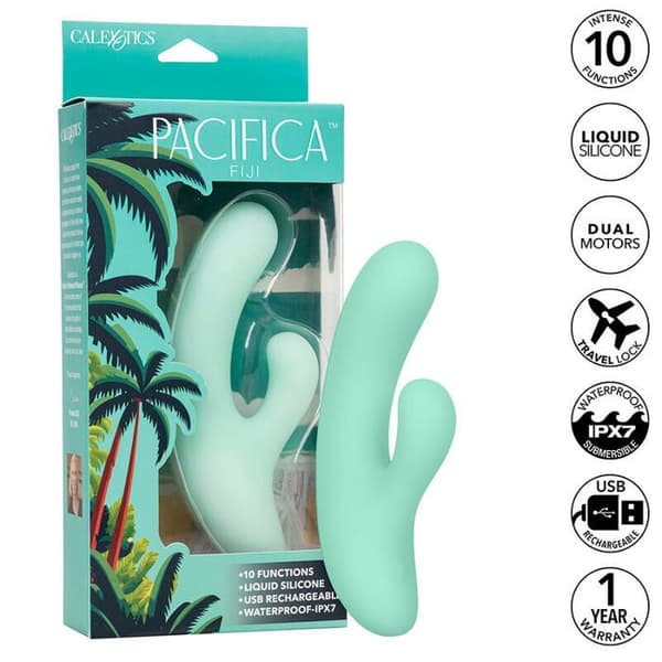 CALEXOTICS - CALEXOTICS - PACIFICA FIJI VIBRATOR &amp; G-PUNKT STIMULATOR 10 VIBRATIONER AQUA