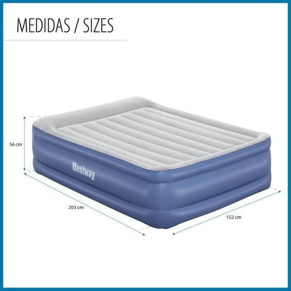Luftsäng - Bestway - Tritech - 2 Platser - 203x152x56 cm - Stöder upp till 300 Kg