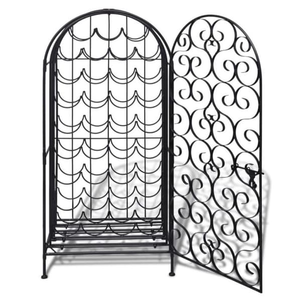 Flaskställ - vidaXL - 240943 - Metall - Svart - 35 flaskor