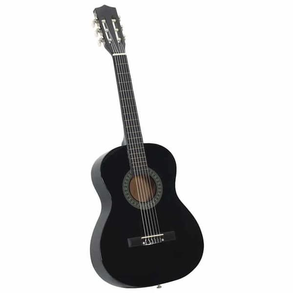 vidaXL klassisk gitarrset för nybörjare 8 st Svart 3/4 36"