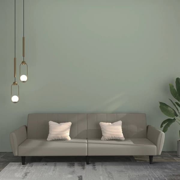 vidaXL 2-sits bäddsoffa ljusgrå sammet 375858