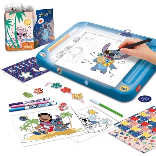 Ritset - LISCIANIGIOCHI - STITCH - Ljusbord - Mallar, Filttuscher
