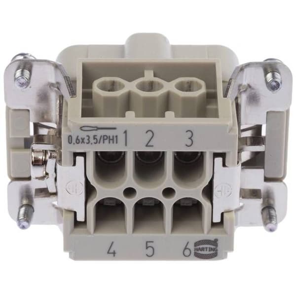 HARTING 09330062601 Insats han® E 6 + PE skruvanslutning 1 st