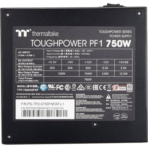 Strömaggregat - Thermaltake - Toughpower PF1 - 750 W - 80PLUS Platinum - Modulär