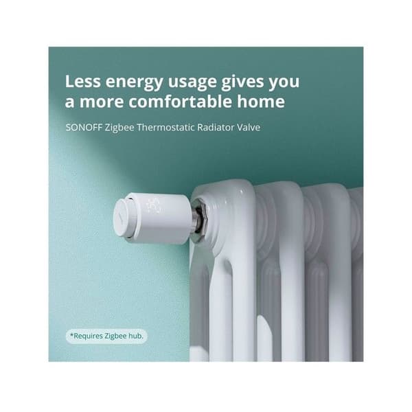 Termostatventil - SONOFF - TRVZB - ZigBee 3.0 - Röststyrning - Fönsterdetektering