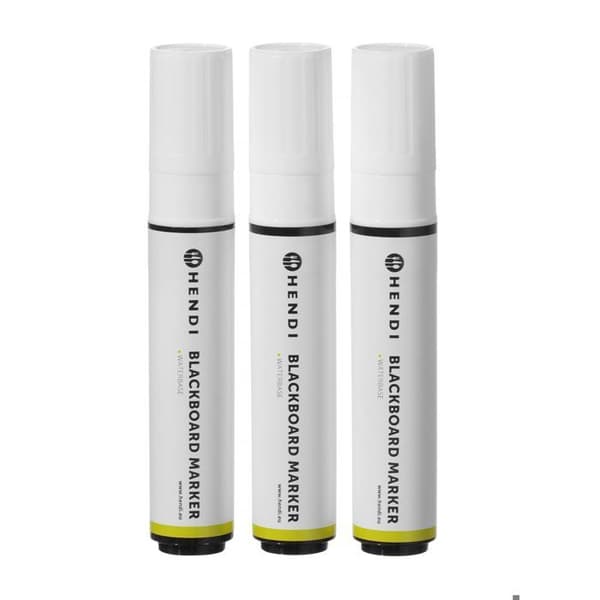Kritpennor - HENDI - 15 mm - Platt spets - Set om 3 - Vit