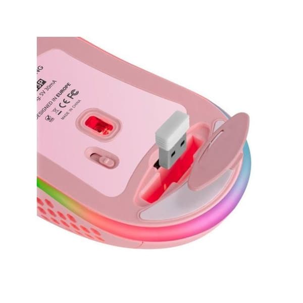 Trådlös mus - MARS GAMING - MMW3 RGB - Ergonomisk - Optisk sensor - Rosa