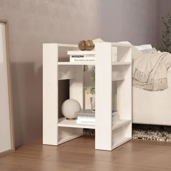 Bibliotek - Pin - Vit - 41x35x57 cm - Nutida Design - Litet komplementmöbel