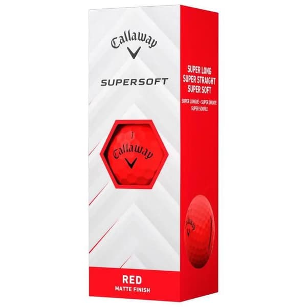 Box med 12 Callaway Supersoft Golfbollar Röd Ny