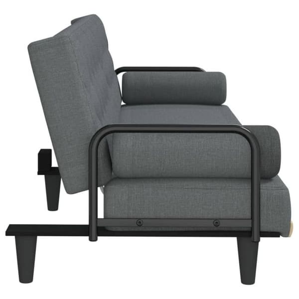 vidaXL Bäddsoffa med armstöd Mörkgrå tyg 351938