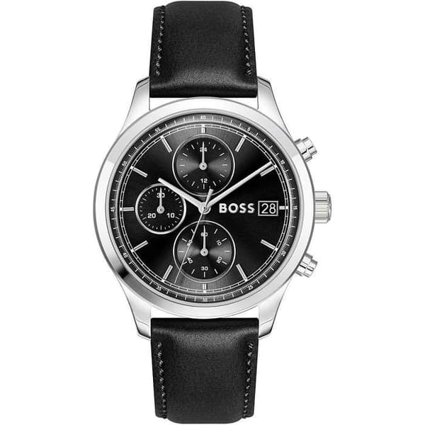 Klocka - Stål, Svart Läder - Hugo Boss - 1514326M