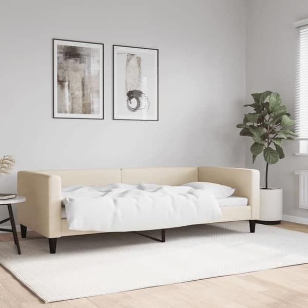 vidaXL Sängsoffa crème 90x200 cm tyg 353987