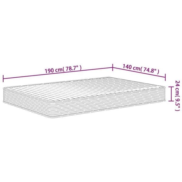 vidaXL Medium Soft Foam Madrass 140x190 cm 373010