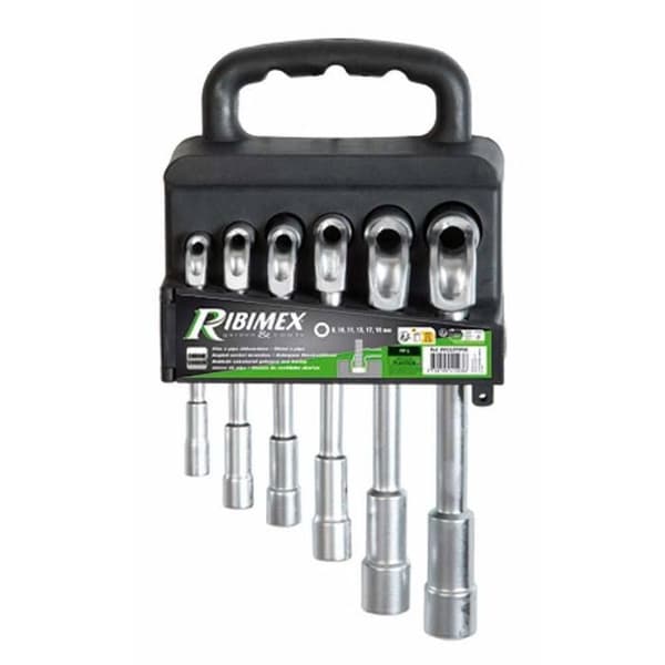 Rörnyckelsats - 7 delar - Kromad vanadiumsmidd stål - Satinfinish