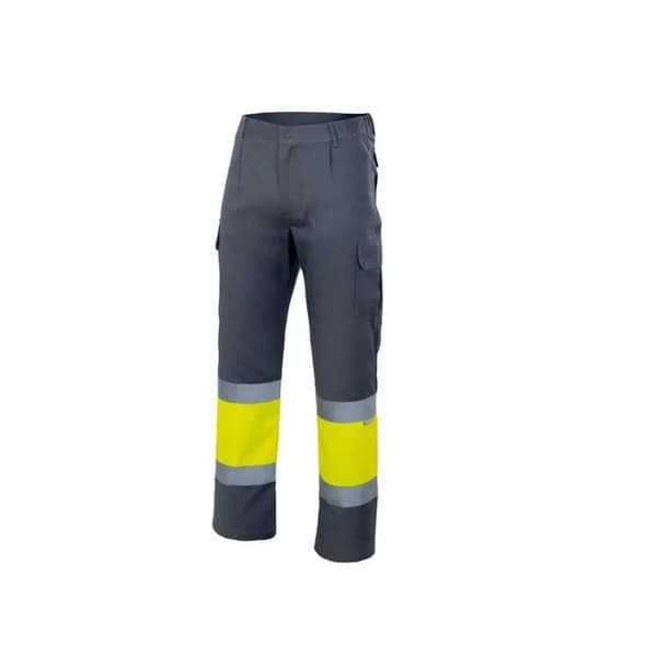 Arbetsbyxor med hög synlighet Velilla - grå/fluo gul