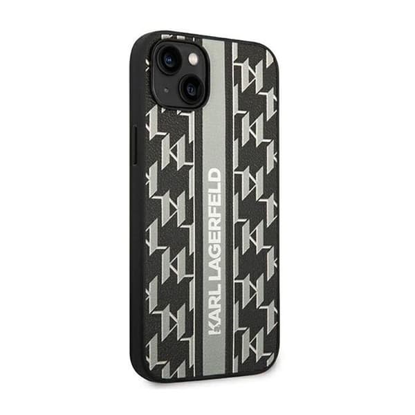 Mobilskal - KARL LAGERFELD - Monogram Stripe - iPhone 14 Plus - Grå - Mjuk