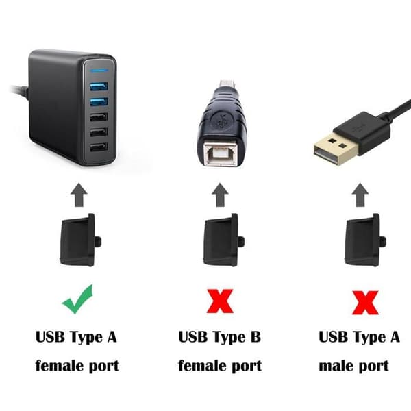 GINTOOYUN USB-A dammskydd svart — 50-pack