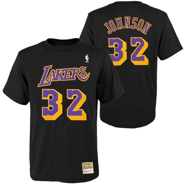 NBA-tröja - MITCHELL & NESS - Magic Johnson - Svart - 100% bomull - Herr
