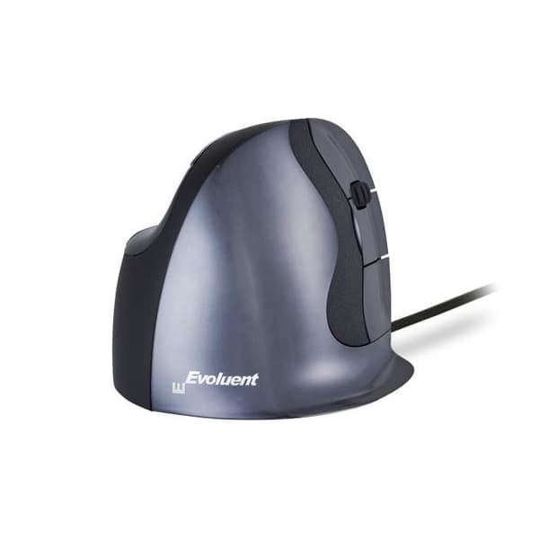 Vertikal Mus - EVOLUENT - VerticalMouse D - Ergonomisk - Trådad - Svart/Silver